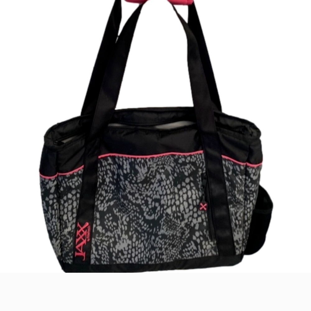 Jaxx Meal Prep Black and Pink Tote Bag